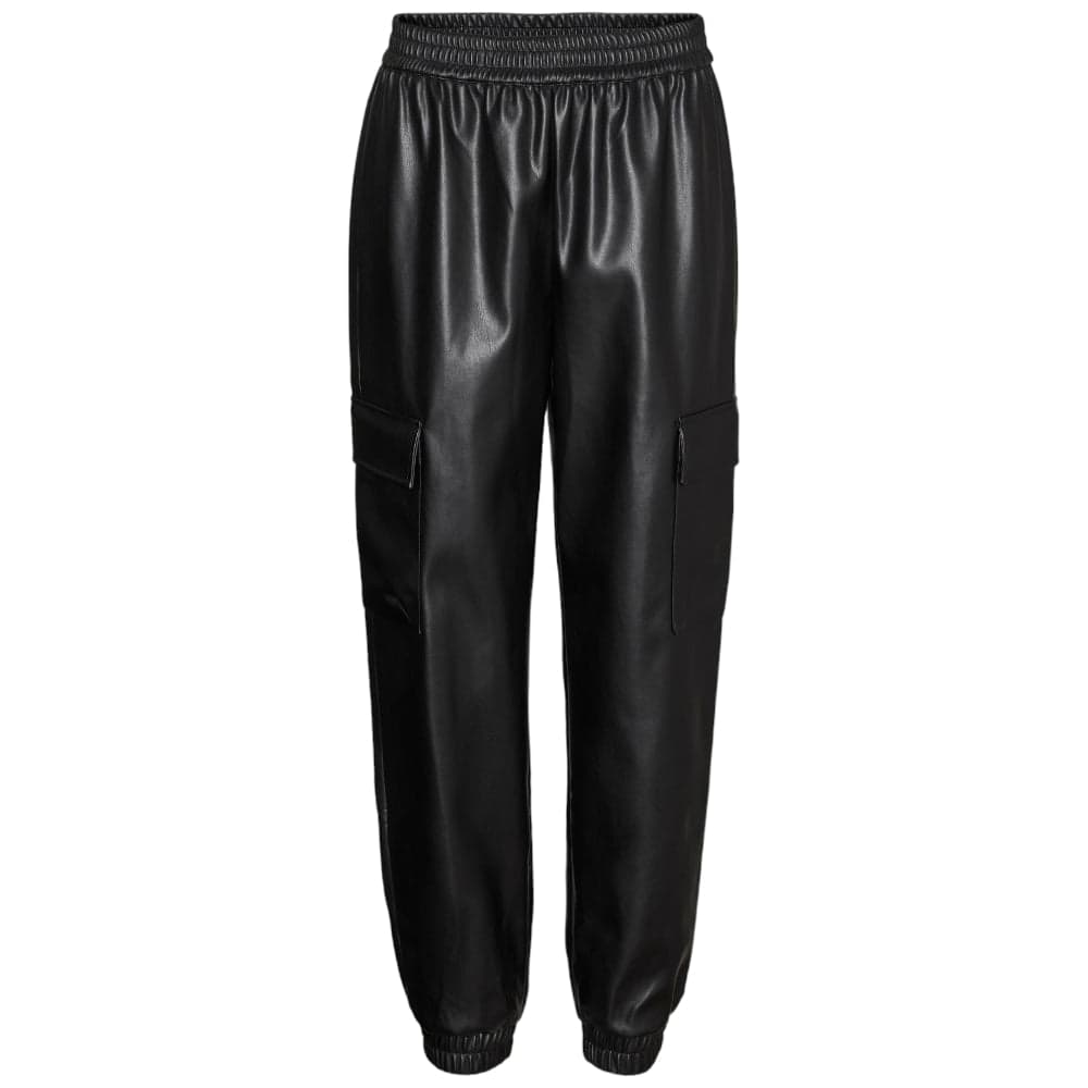 Vero Moda pantalone cargo ecopelle nero10299437 - 5