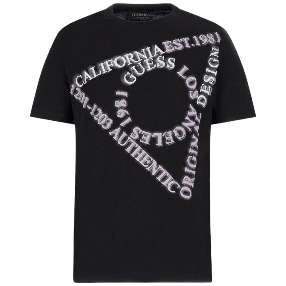 Guess t-shirt nera Warning Triangle M3BI13-I3Z14 - 2