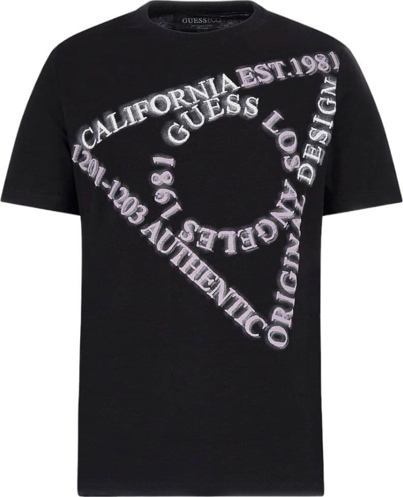 Guess t-shirt nera Warning Triangle M3BI13-I3Z14