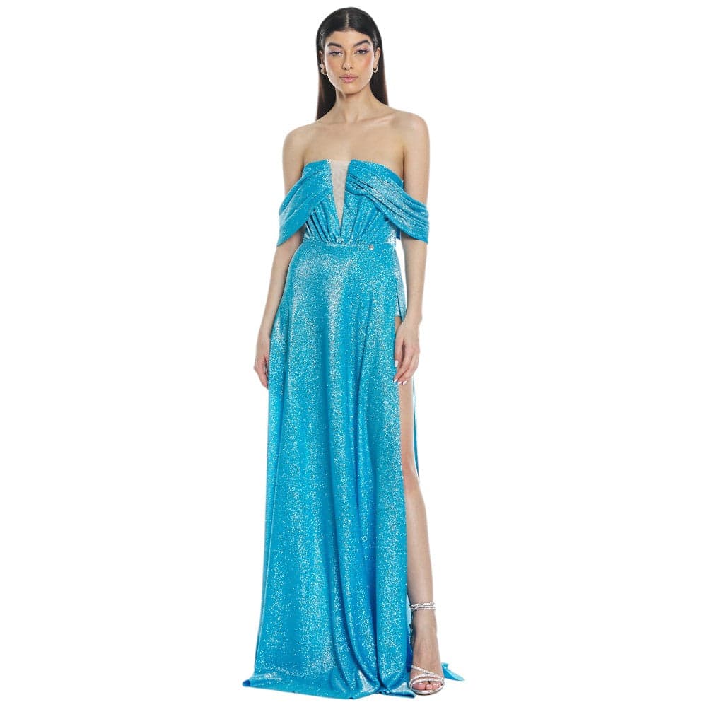 Relish vestito lungo azzurro ASTROFILLITE RCP2409183025 - 6