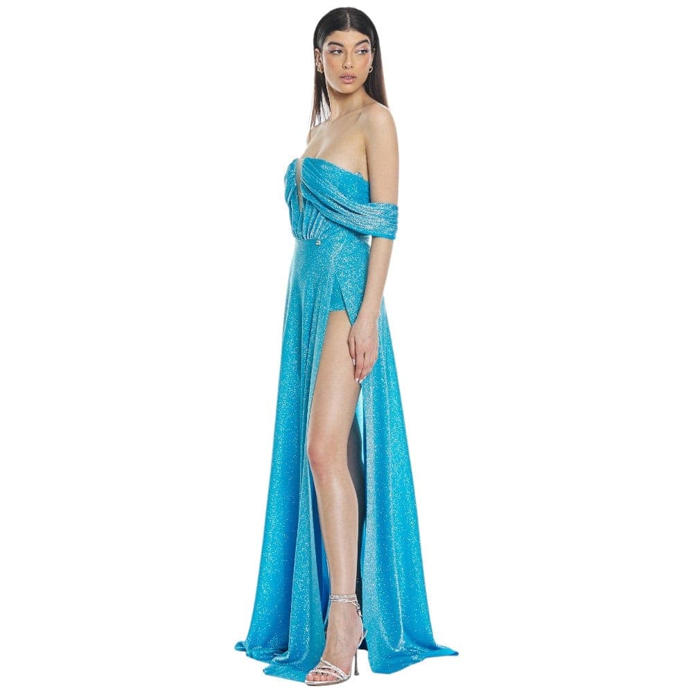 Relish vestito lungo azzurro ASTROFILLITE RCP2409183025 - 3