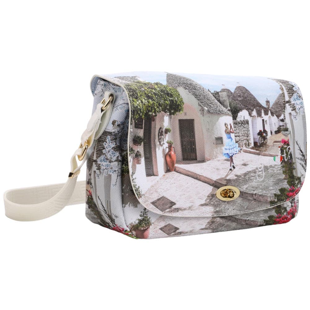 YNot borsa flap bag in ecopelle con tracolla regolabile e ciondolo bianco - 2