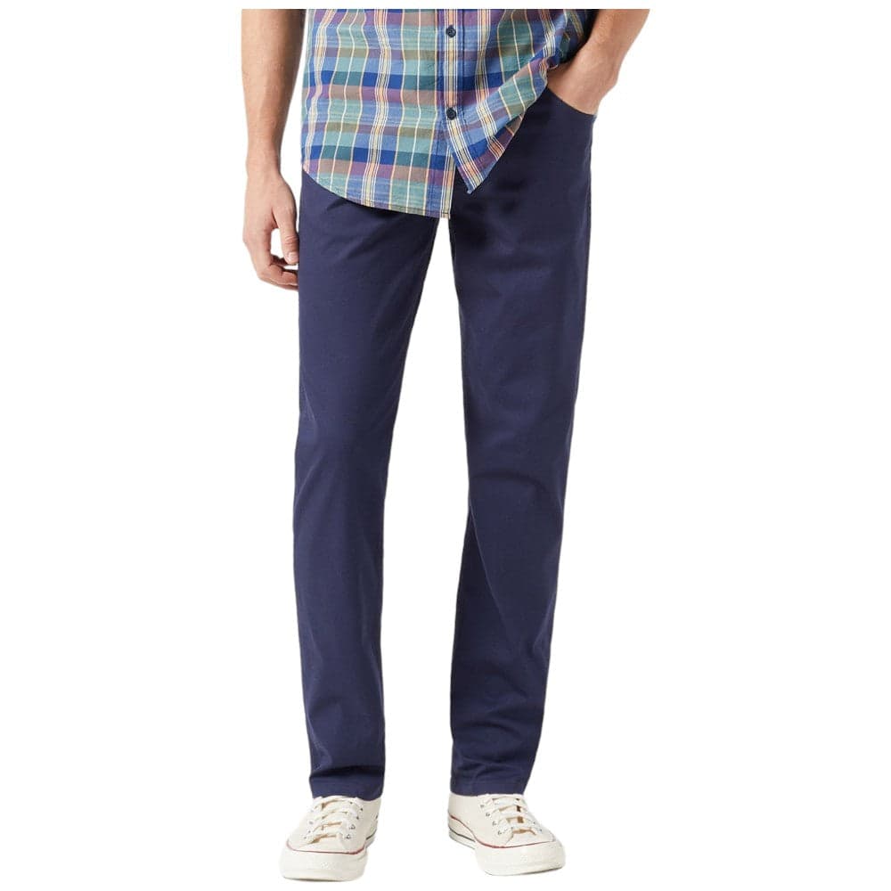 Wrangker pantalone blu navy Greensboro regular straight 112350802 - 5