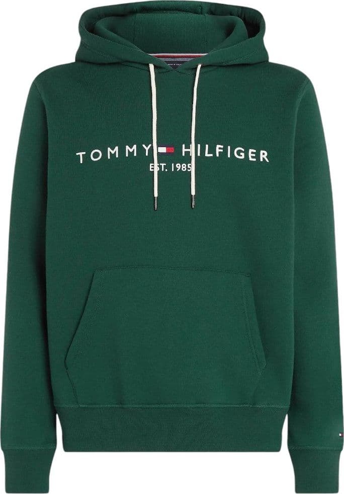 Tommy Hilfiger felpa cappuccio verde logo ricamato MW0MW11599