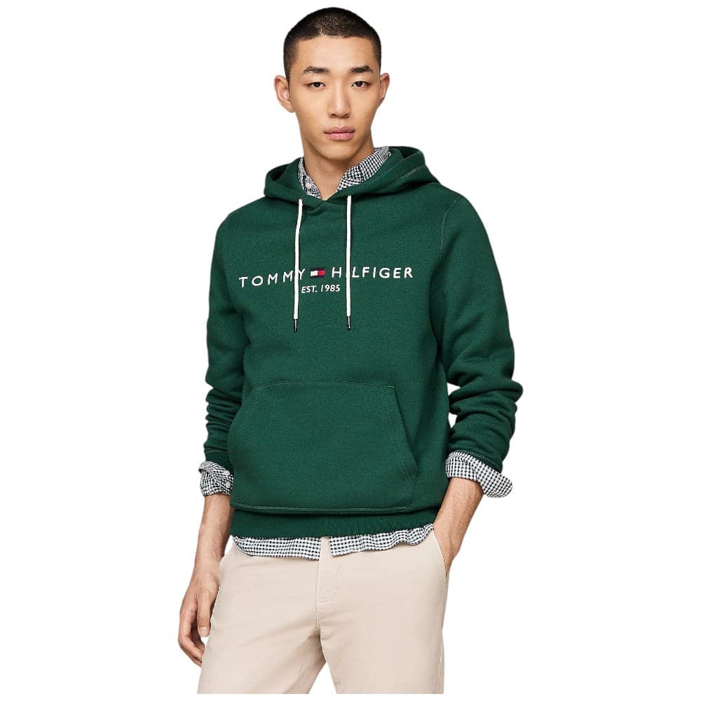 Tommy Hilfiger felpa cappuccio verde logo ricamato MW0MW11599 - 2
