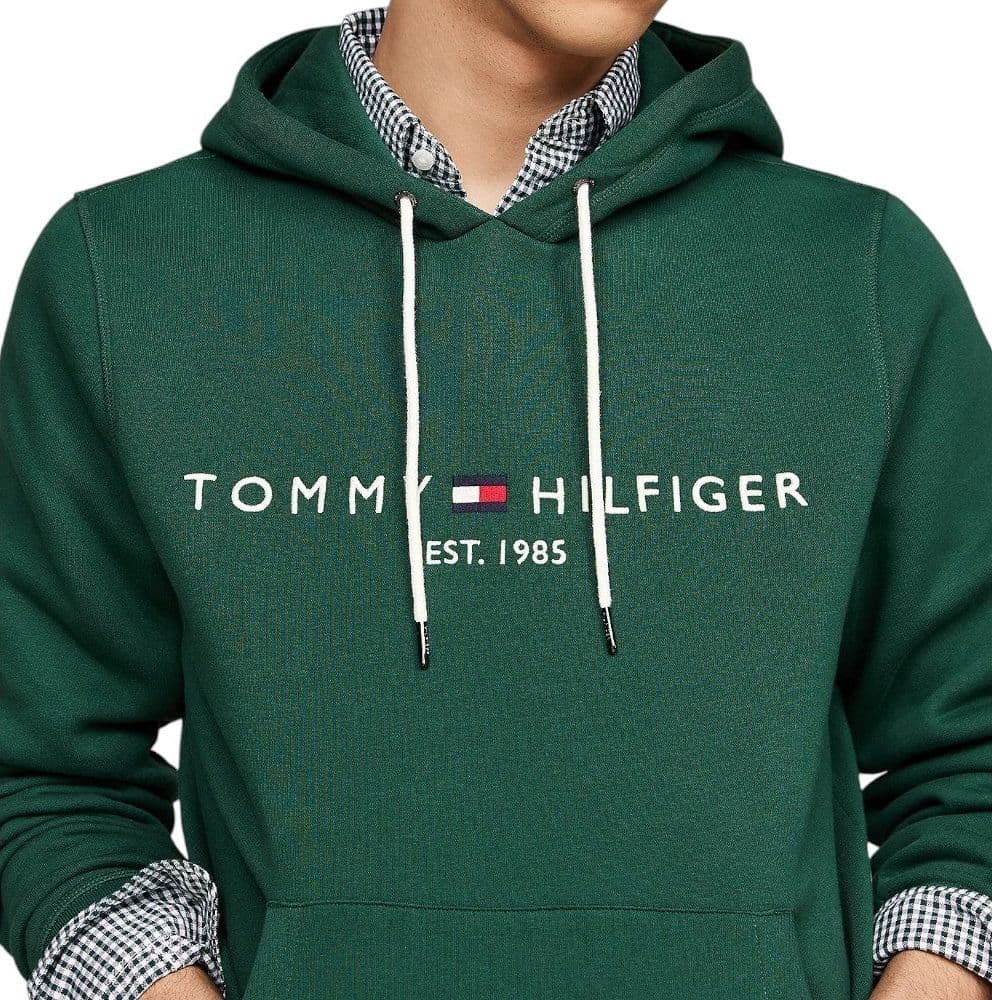 Tommy Hilfiger felpa cappuccio verde logo ricamato MW0MW11599 - 3