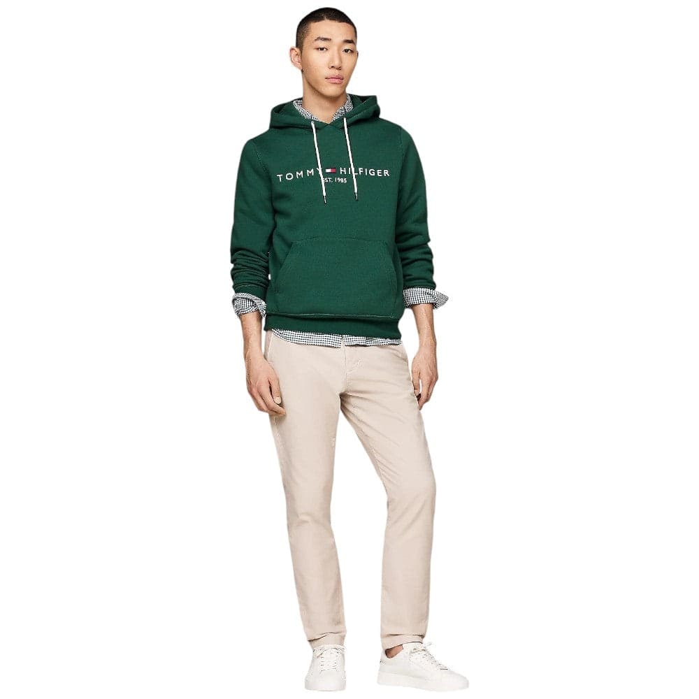 Tommy Hilfiger felpa cappuccio verde logo ricamato MW0MW11599 - 4