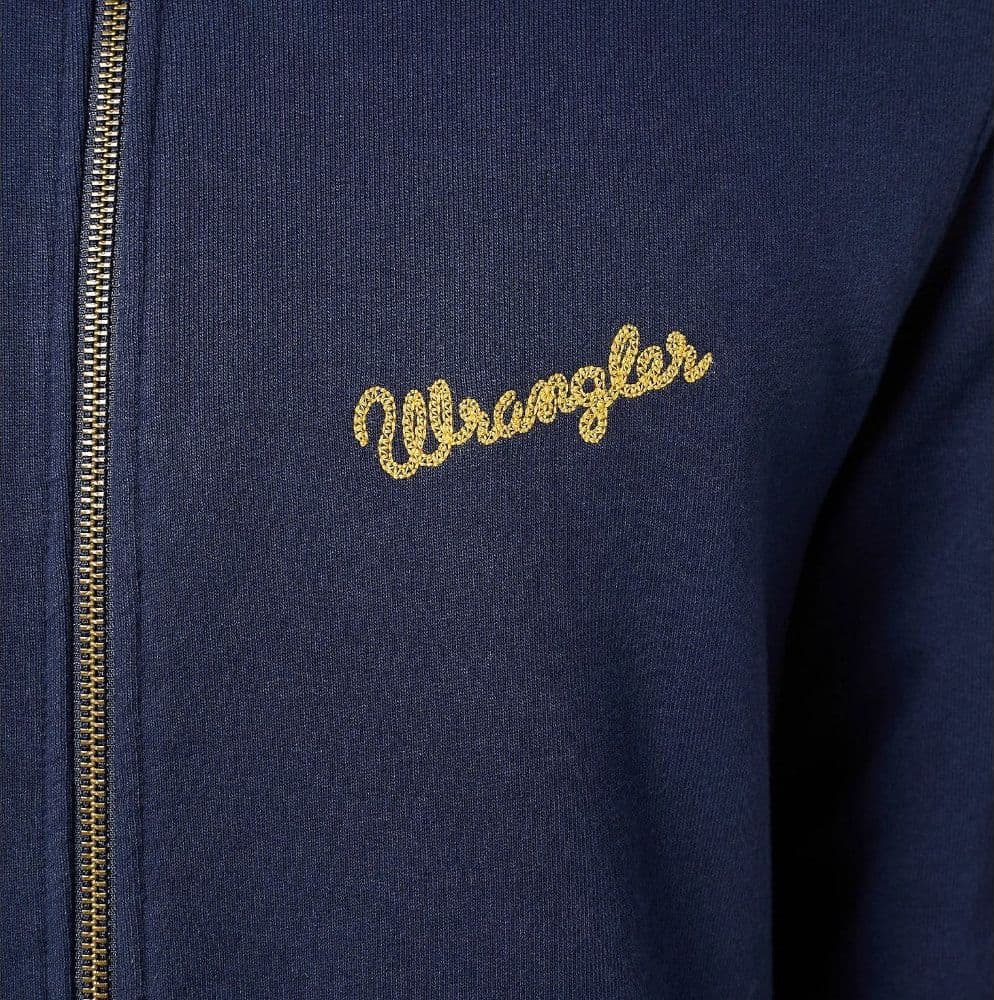 Wrangler felpa blu con zip 112350547 - 4