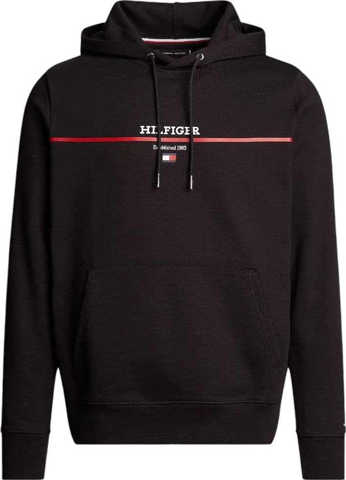 Tommy Hilfiger felpa nera cappuccio terry MW0MW35556