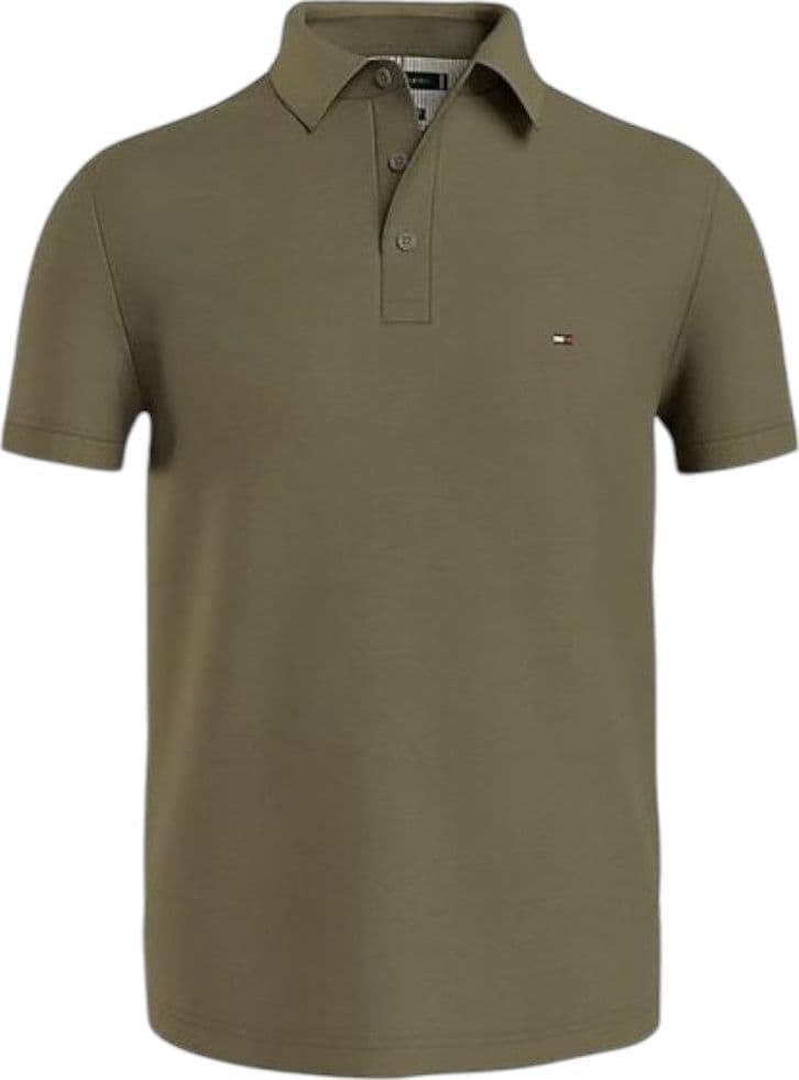 Polo Tommy Hilfiger Uomo Verde Militare Slim Fit Flex Biologico - 4