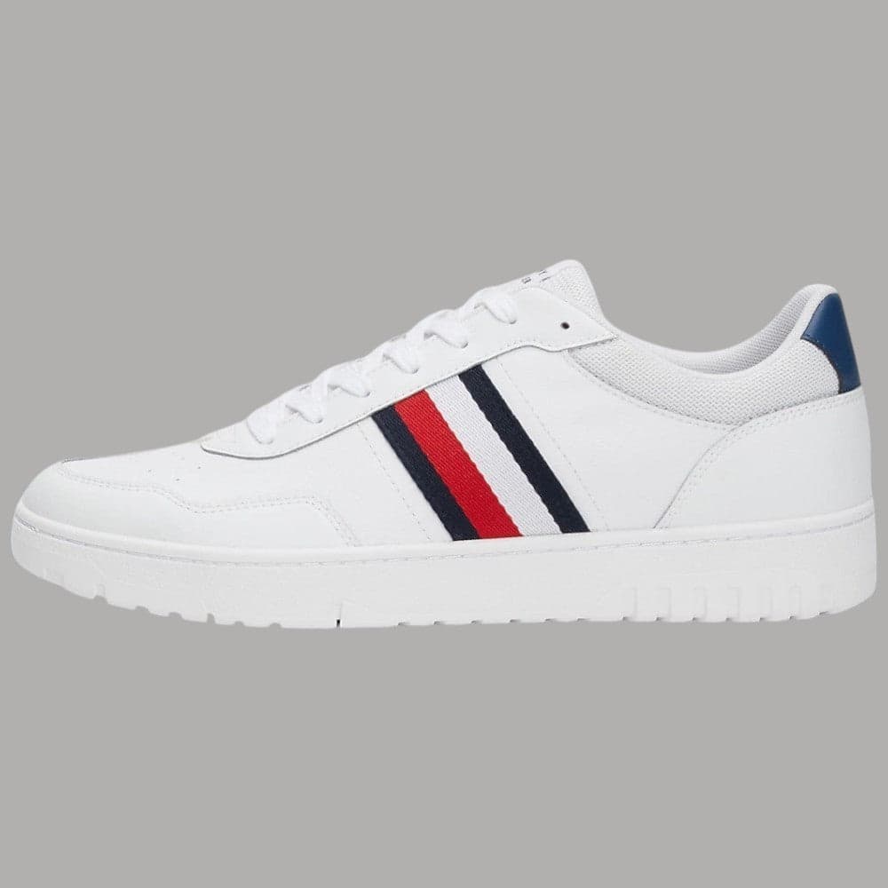 Tommy Hilfiger sneakers TH Basket Core Lite pelle Nylon suola antiscivolo bianco - 2