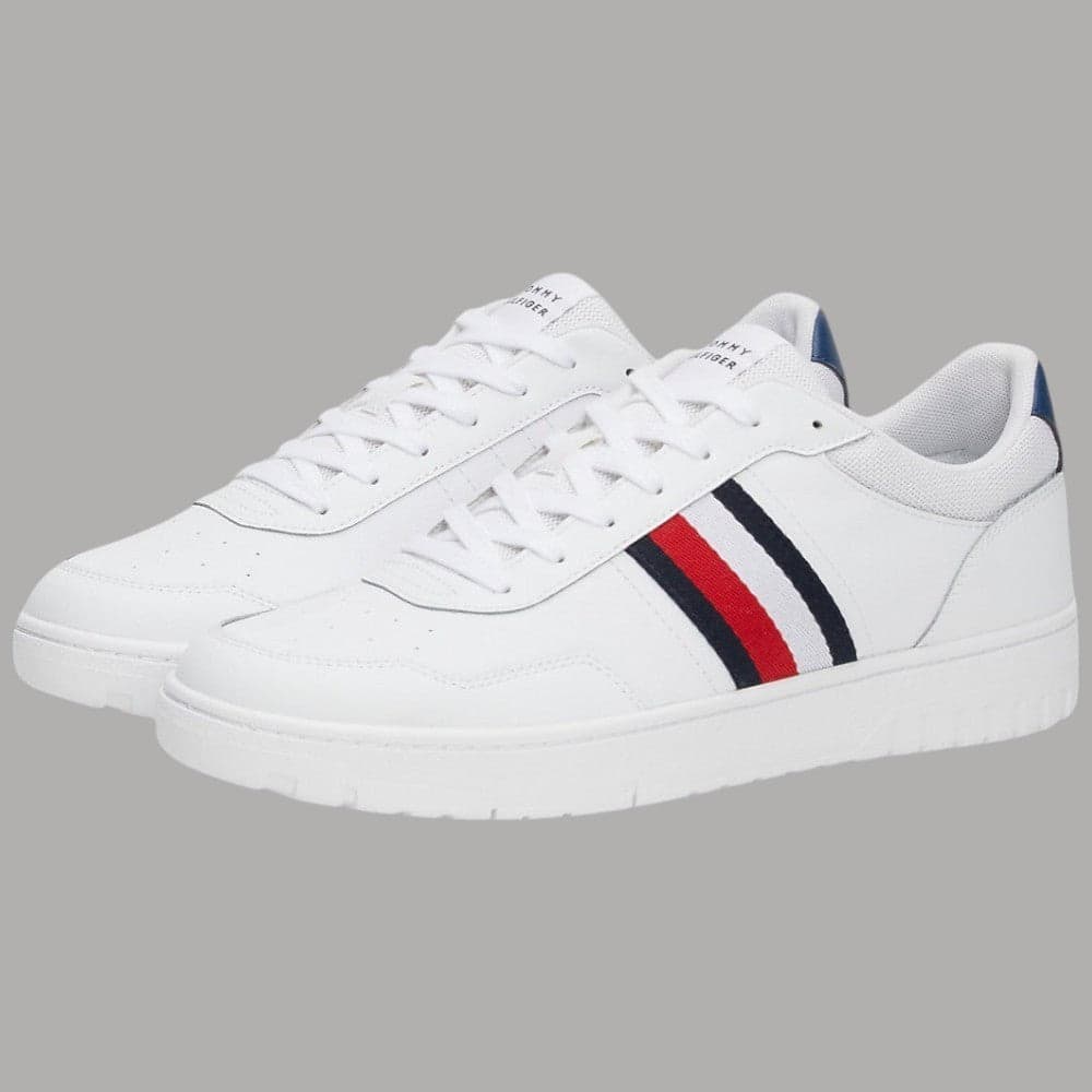 Tommy Hilfiger sneakers TH Basket Core Lite pelle Nylon suola antiscivolo bianco - 3