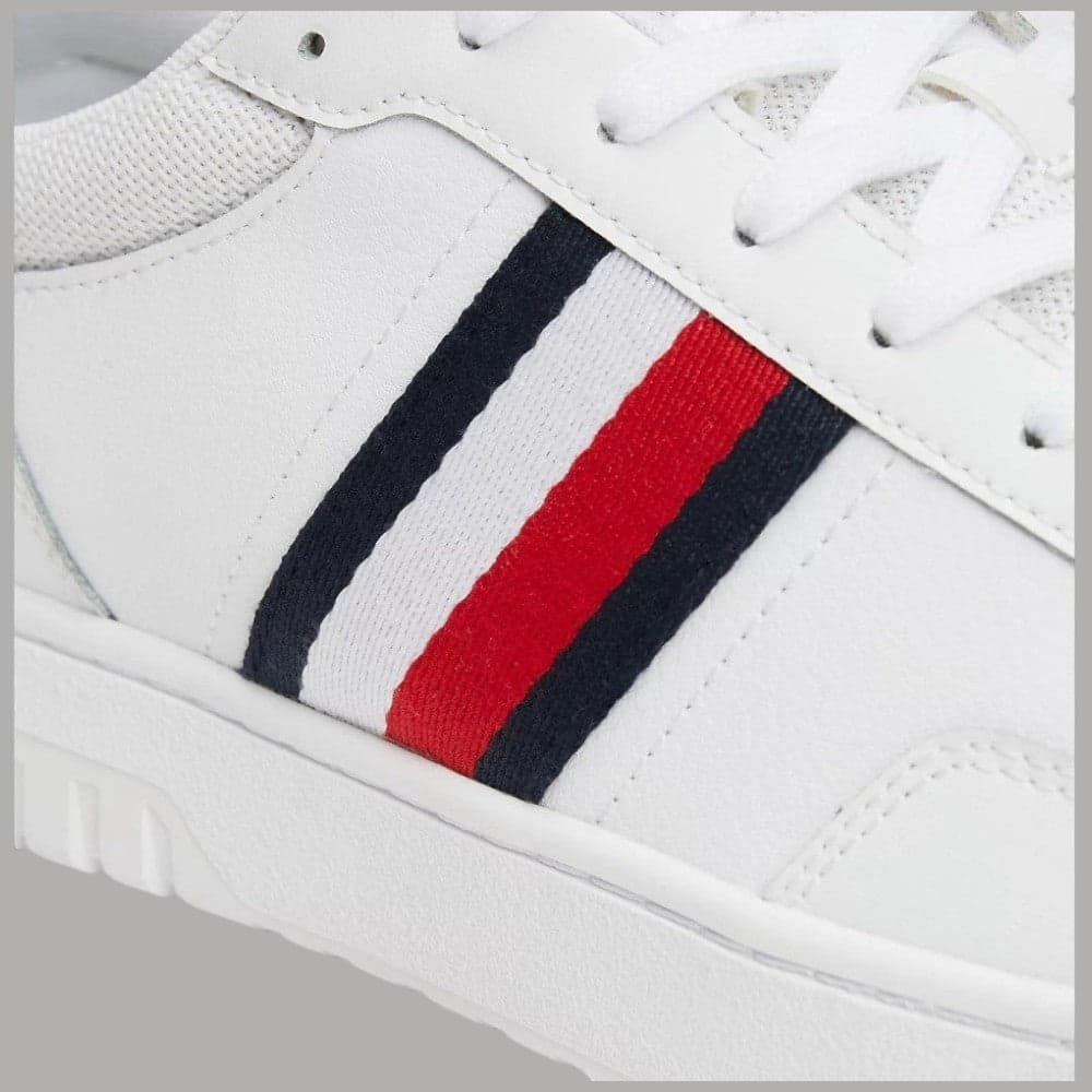 Tommy Hilfiger sneakers TH Basket Core Lite pelle Nylon suola antiscivolo bianco - 4