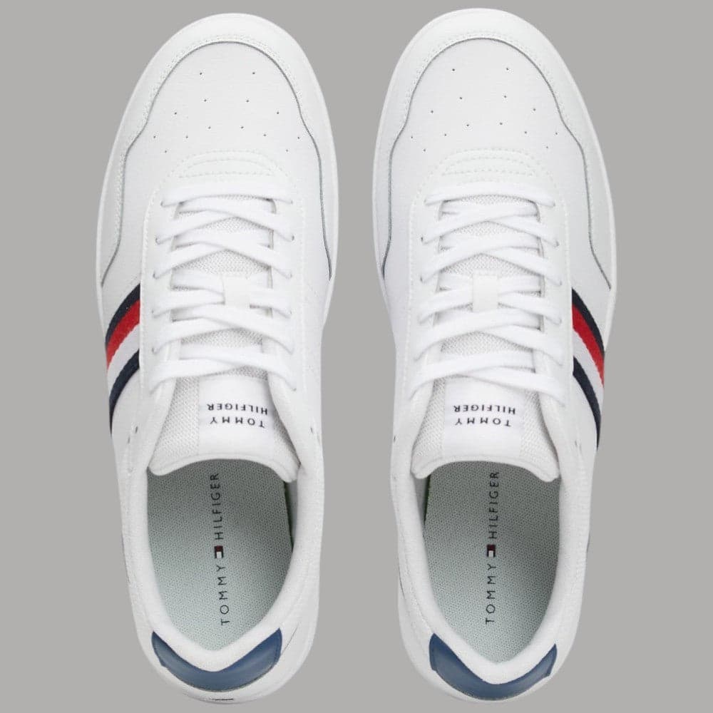 Tommy Hilfiger sneakers TH Basket Core Lite pelle Nylon suola antiscivolo bianco - 5