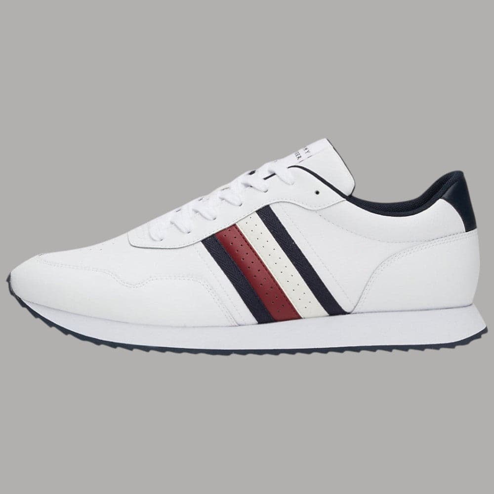 Tommy Hilfiger sneakers Runner Evo in pelle bianca modello basso con suola seghettata - 2