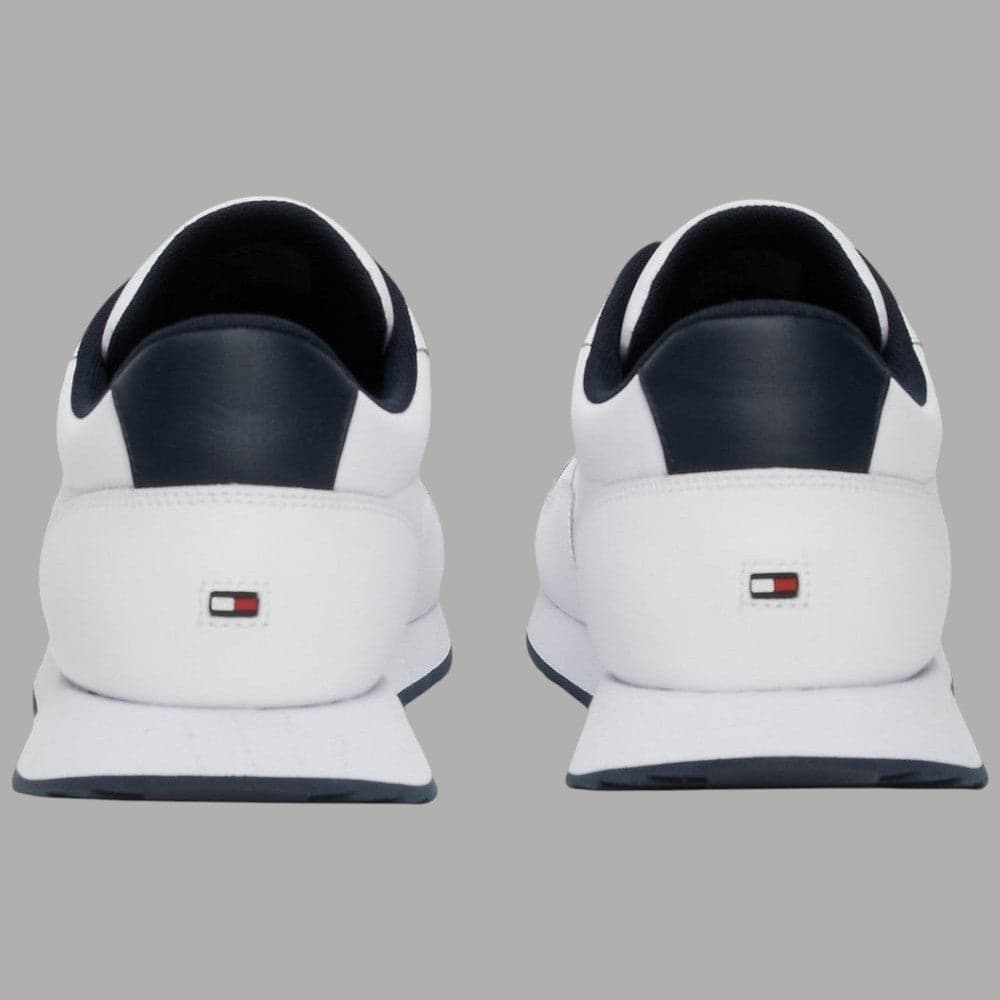 Tommy Hilfiger sneakers Runner Evo in pelle bianca modello basso con suola seghettata - 4