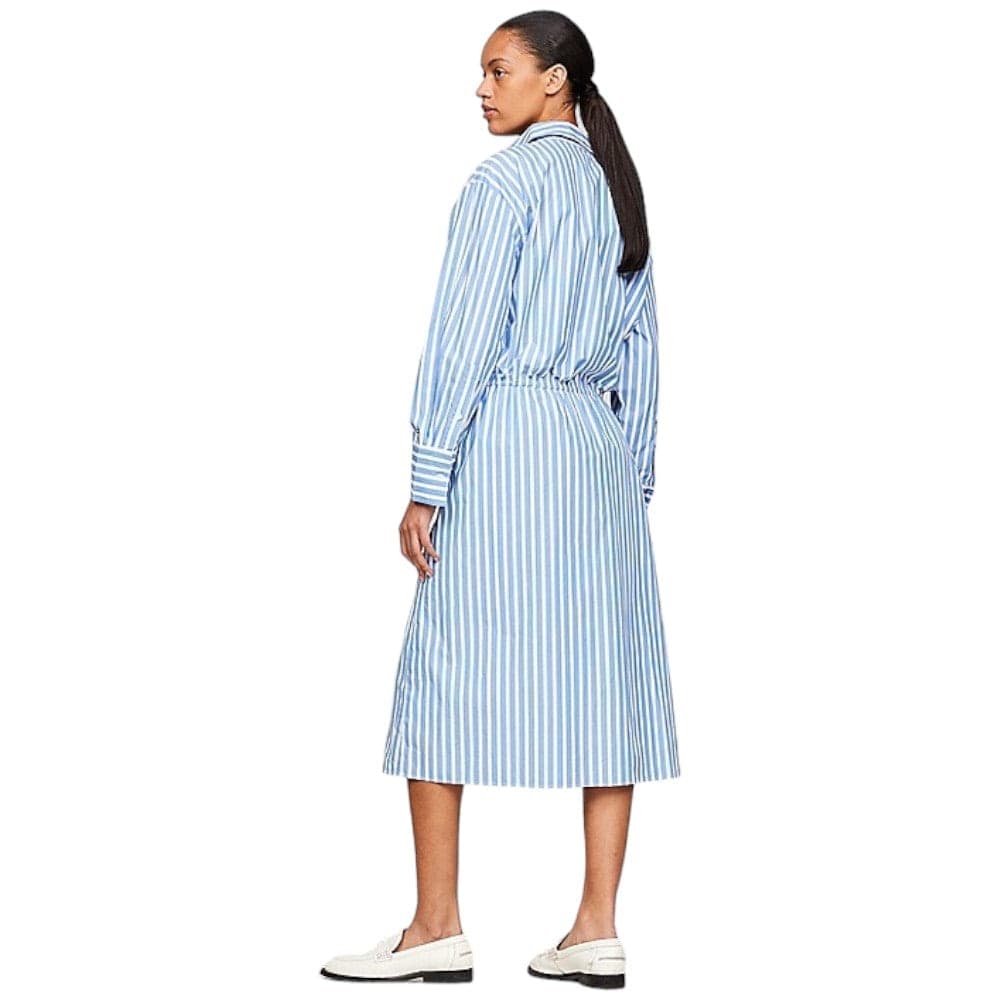 Tommy Hilfiger vestito midi a righe azzurro bianco WW0WW4143 - 4