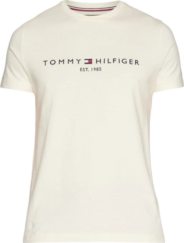 Tommy Hilfiger t-shirt crema logo ricamato MW0MW11797