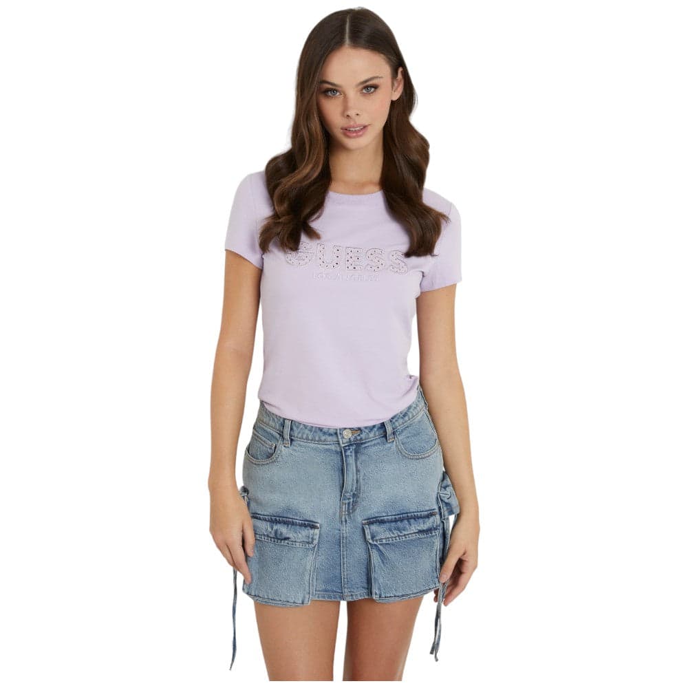 Guess t-shirt lilla logo strass Sangallo W4GI14 J1314 - 6