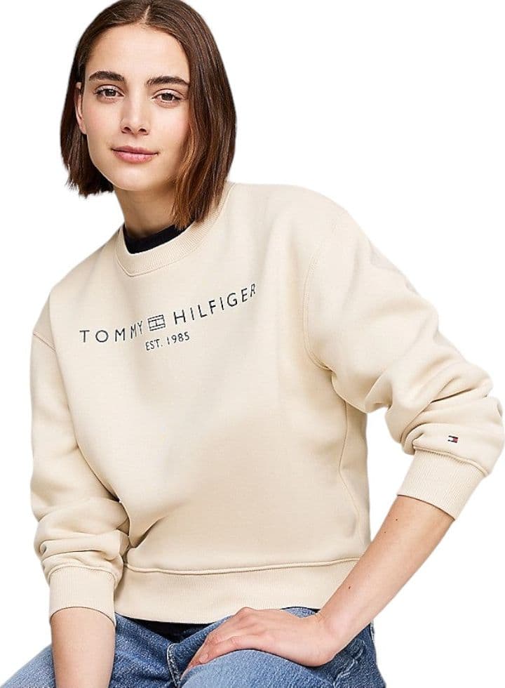 Tommy Hilfiger donna felpa beige da donna WW0WW39791 - 2