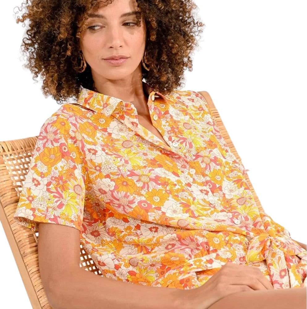 Molly Bracken camicia floreale arancione LA1287ACP - 2