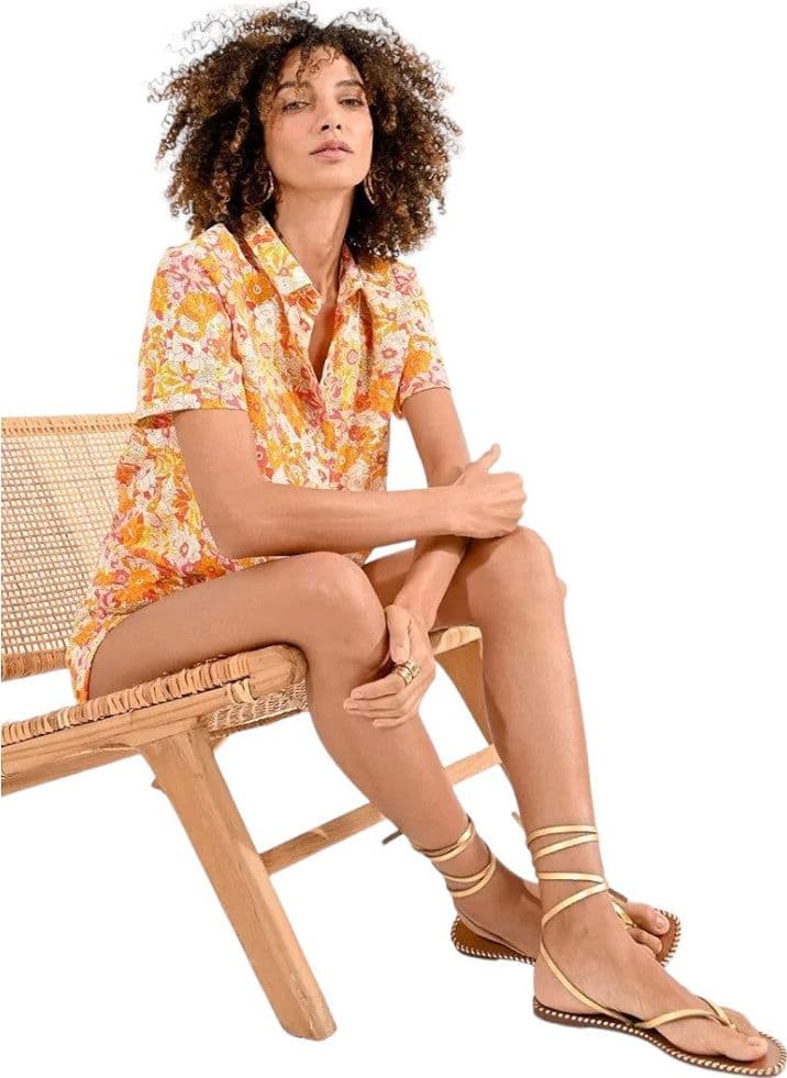 Molly Bracken camicia floreale arancione LA1287ACP - 3