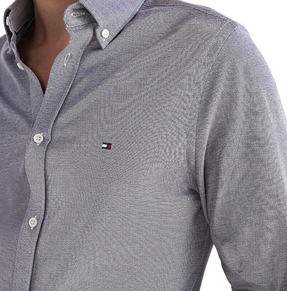 Tommy Hilfiger camicia blu melange 1985 MW0MW30675 - 3