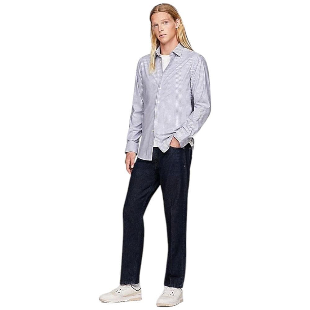 Tommy Hilfiger camicia a righe blu bianco MW0MW33838 - 2