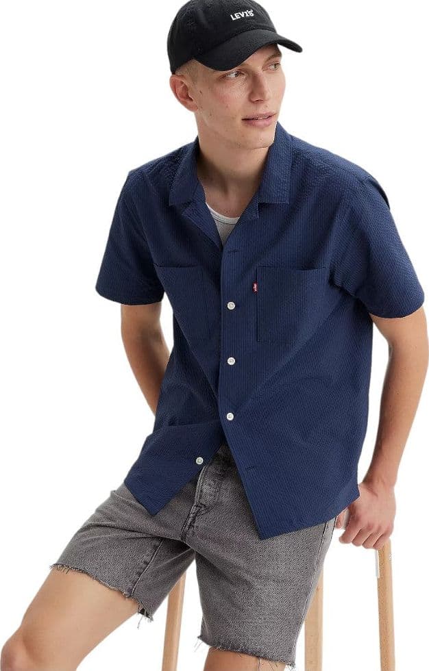 Levi's camicia blu mancia corta A8457-0001 - 3