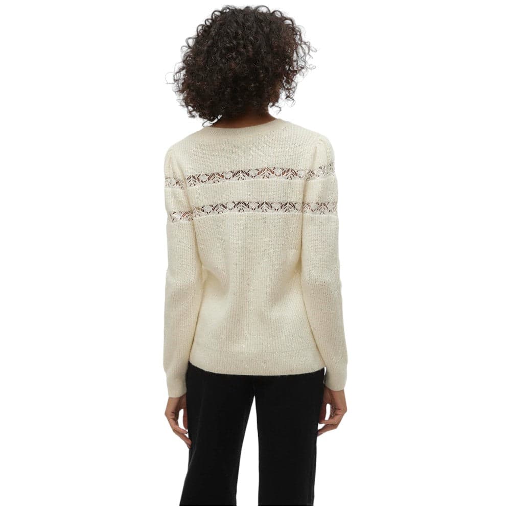 Vero Moda pullover panna con ricami Ea Lace 10310975 - 3