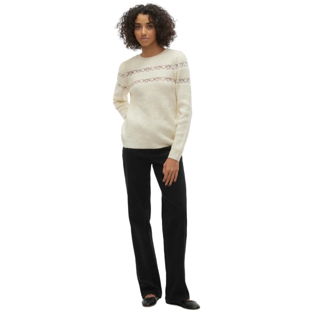 Vero Moda pullover panna con ricami Ea Lace 10310975 - 4