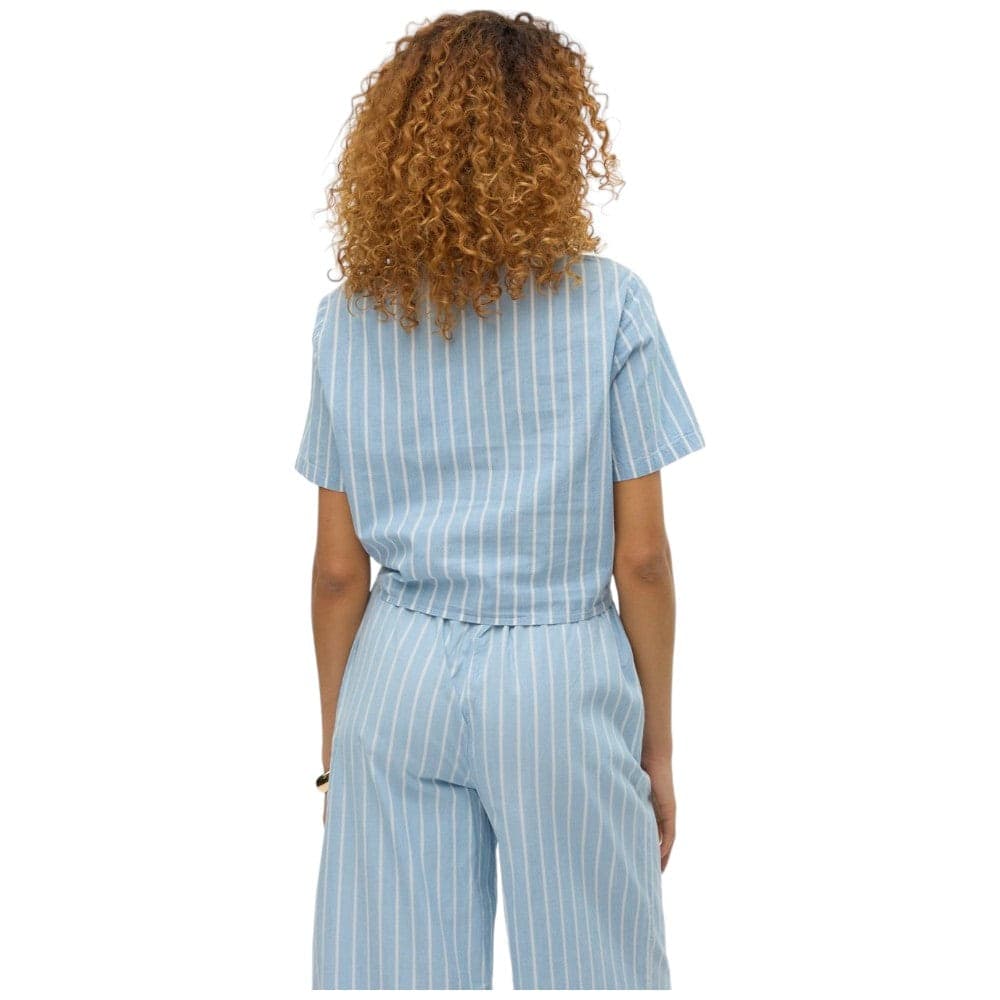 Vero Moda camicia celeste a righe Leonie 10309722 - 4