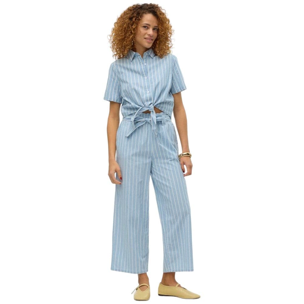 Vero Moda camicia celeste a righe Leonie 10309722 - 5