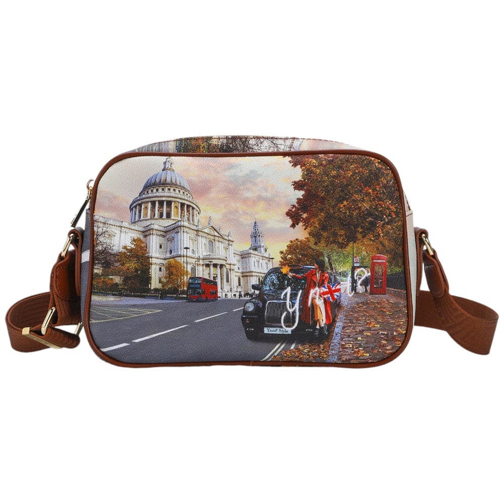 YNot borsa tracolla donna camera case ecopelle pelle tasche zip marrone - 4