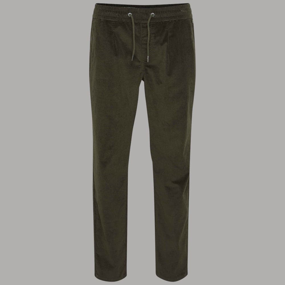 Blend pantaloni a coste verde con elastico 20716615 - 4
