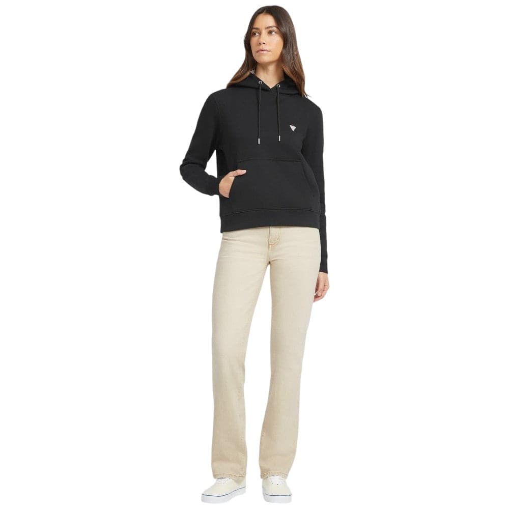 Guess felpa nera cappuccio mini logo W4YQ04KC811JBLK - 2