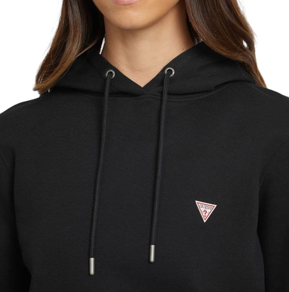 Guess felpa nera cappuccio mini logo W4YQ04KC811JBLK - 3