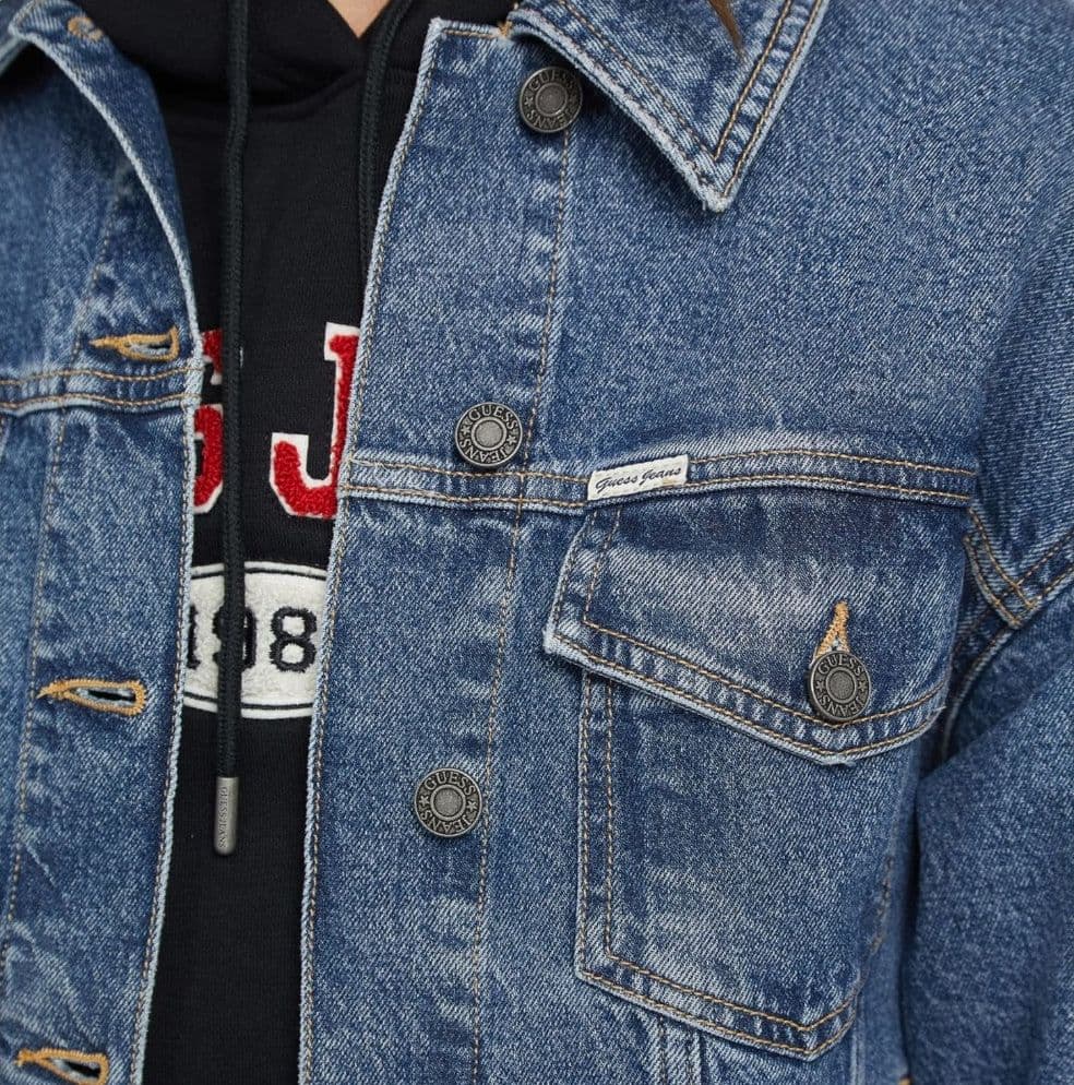 Guess Jeans giubbino jeans oversize trucker W4YN56D5CC3M3DW - 3