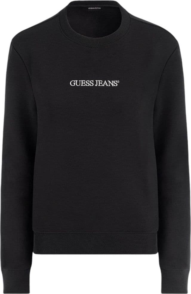 Guess jeans felpa nera logo ricamato W4YQ10KC811JBLK - 6