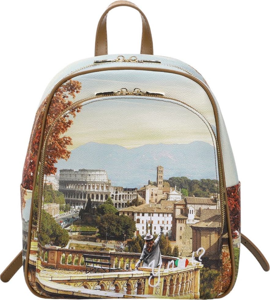 YNot zaino da donna ROME LANDSCAPE in ecopelle con tasche multiple - 3