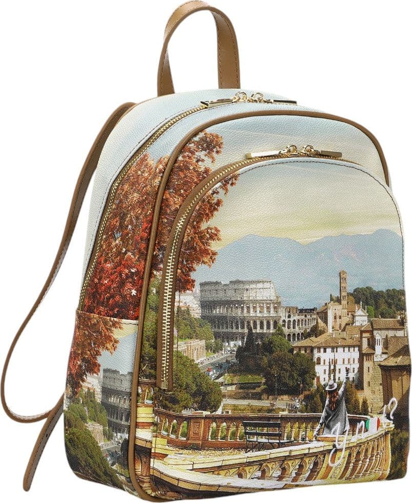 YNot zaino da donna ROME LANDSCAPE in ecopelle con tasche multiple - 2