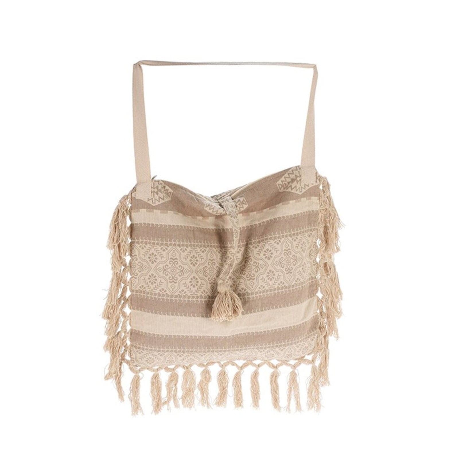 Borsa mare con frange decorative a tracolla 45 x 45 cm - 1