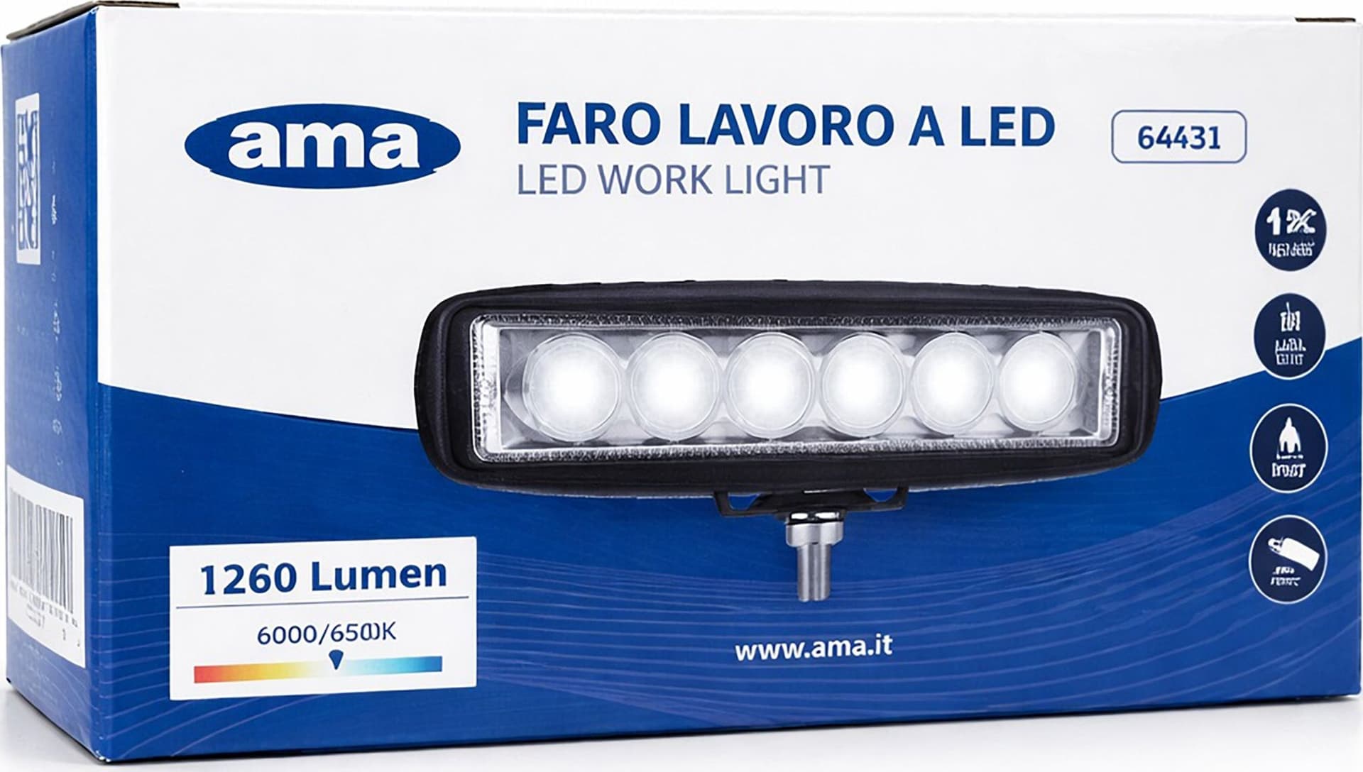 Faro da lavoro 6 LED a lungo raggio Spot 18W IP67 - 8