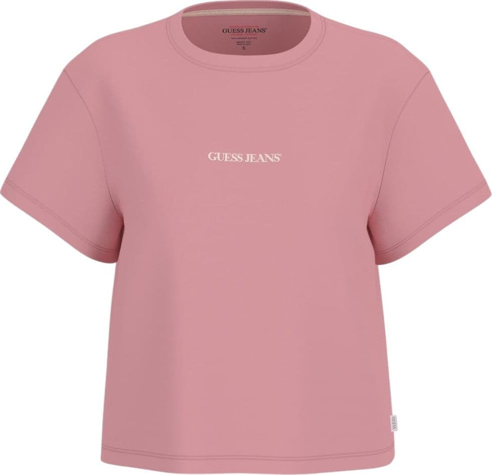 Guess Jeans t-shirt rosa boxy fit logo ricamato W5RI42 K8HM0 G682 - 3