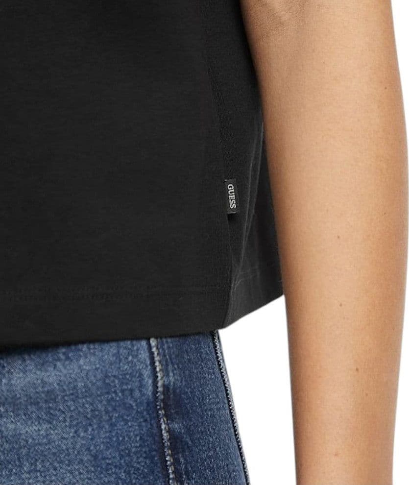 Guess Jeans t-shirt nera boxy fit tringolo grande W4YI73 K8HM0 JBLK - 3