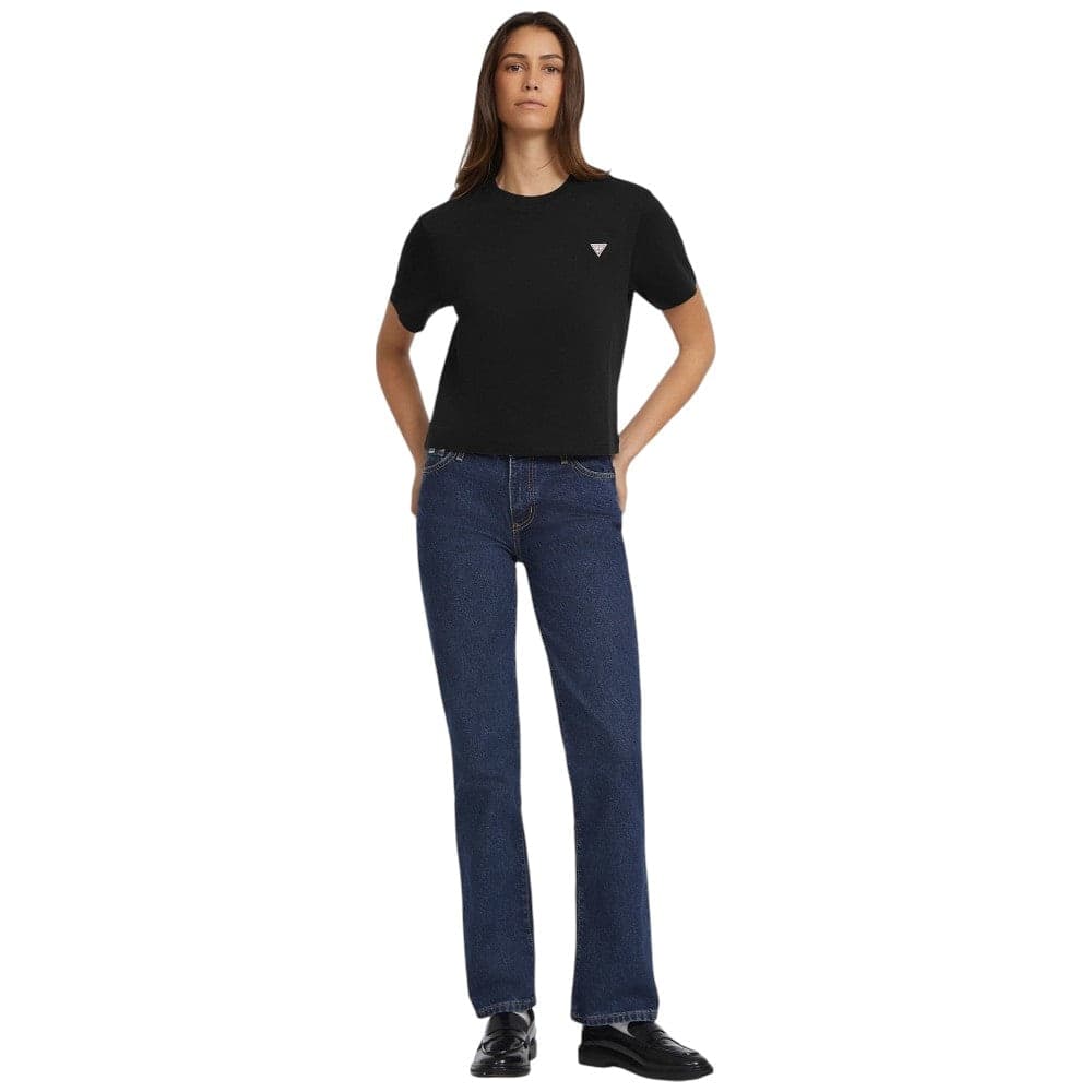 Guess Jeans t-shirt nera logo triangolo boxy fit W4YI05 K8HM0 JBLK - 2