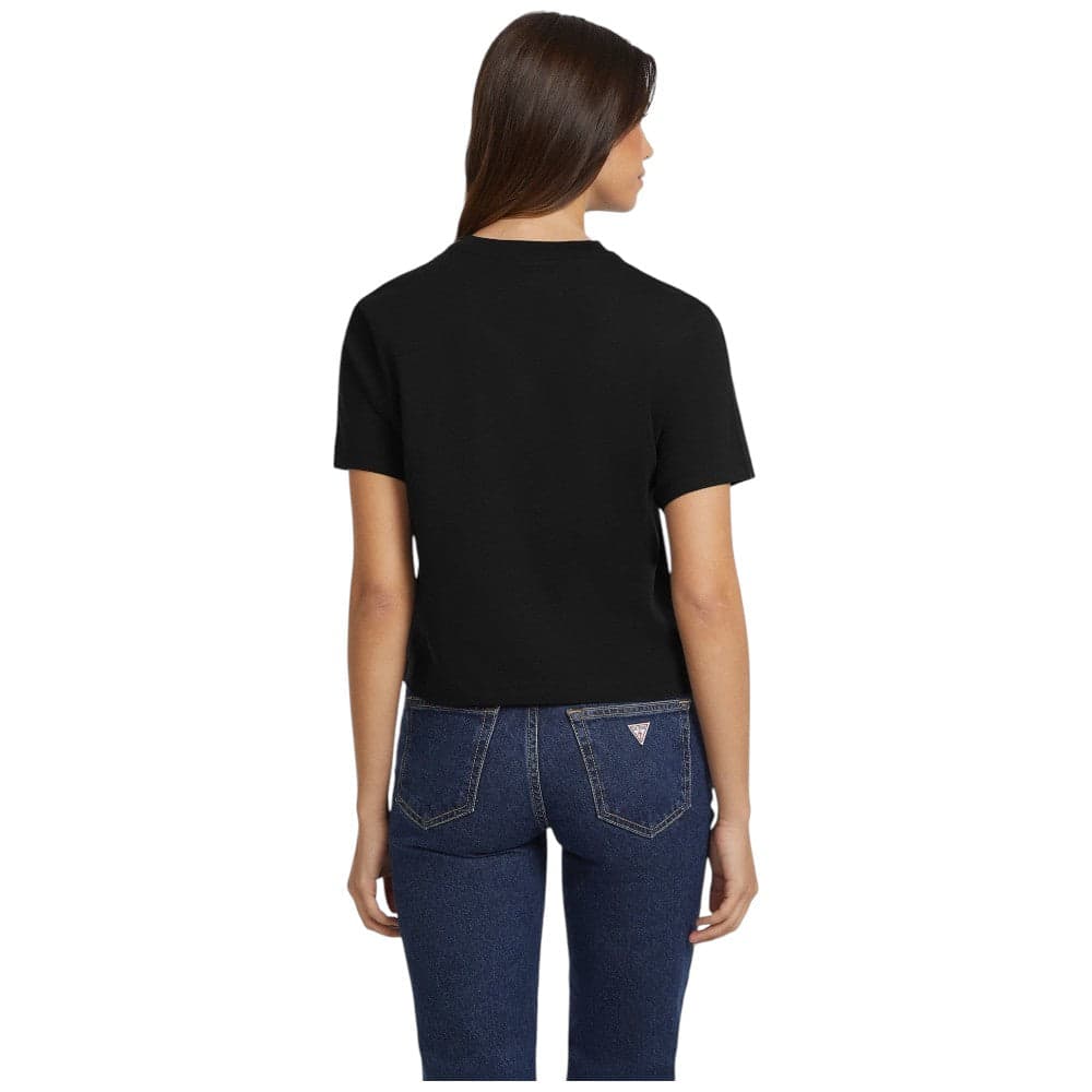 Guess Jeans t-shirt nera logo triangolo boxy fit W4YI05 K8HM0 JBLK - 5