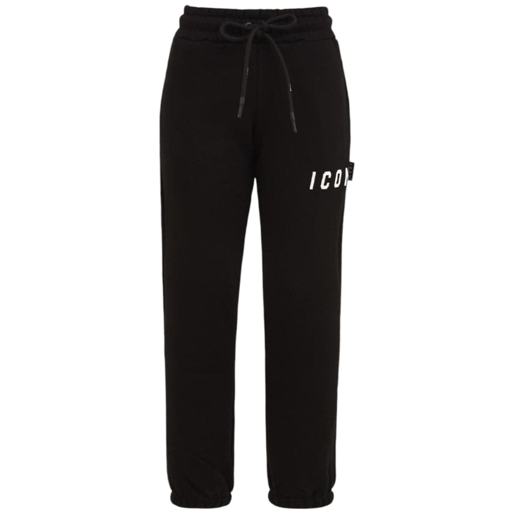 ICON pantalone tuta nero con logo ICON IU9018P - 4