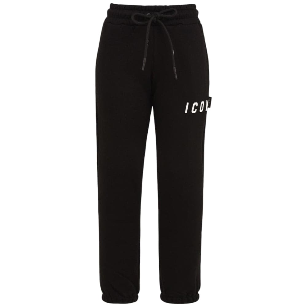 ICON pantalone tuta nero con logo ICON IU9018P