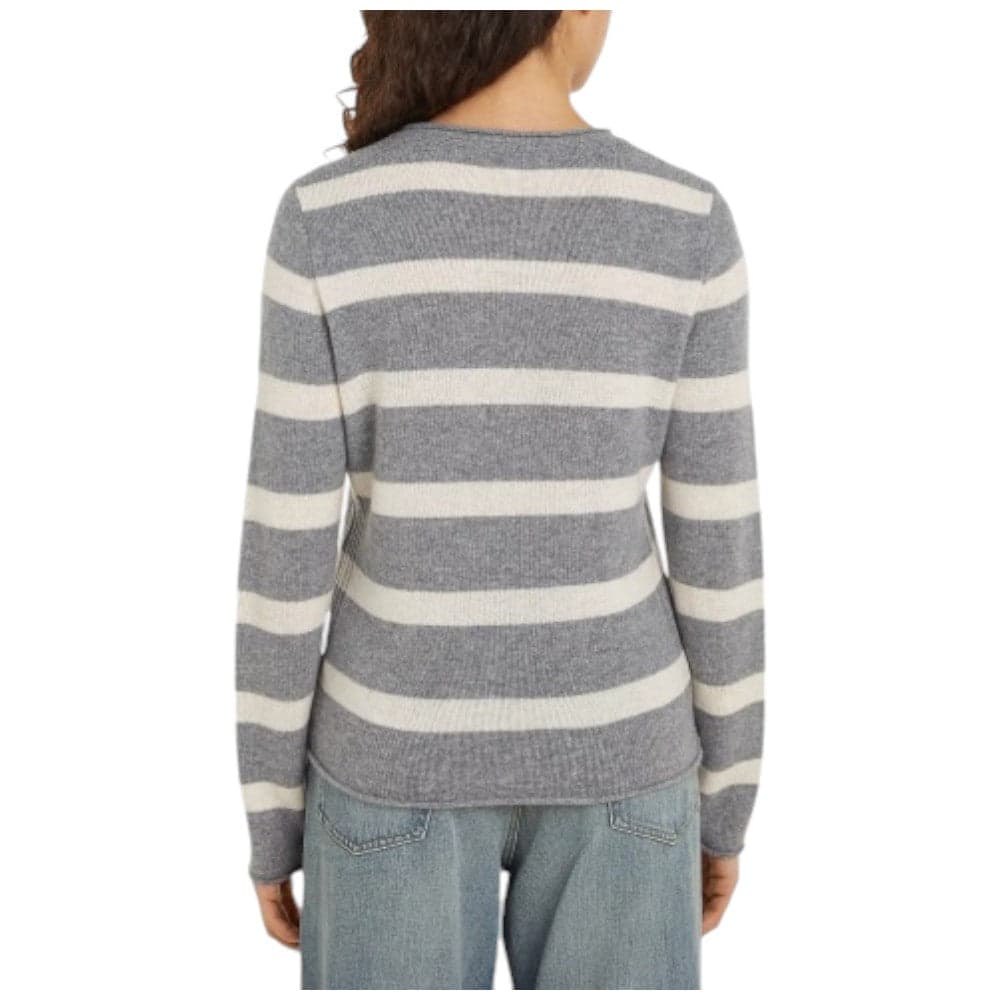 Tommy Hilfiger pullover in lana a righe grigio panna WW0WW44161 - 2